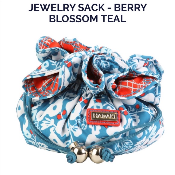 HADAKI “BERRY BLOSSOM TEAL” JEWELRY BAG - Picture 4 of 6